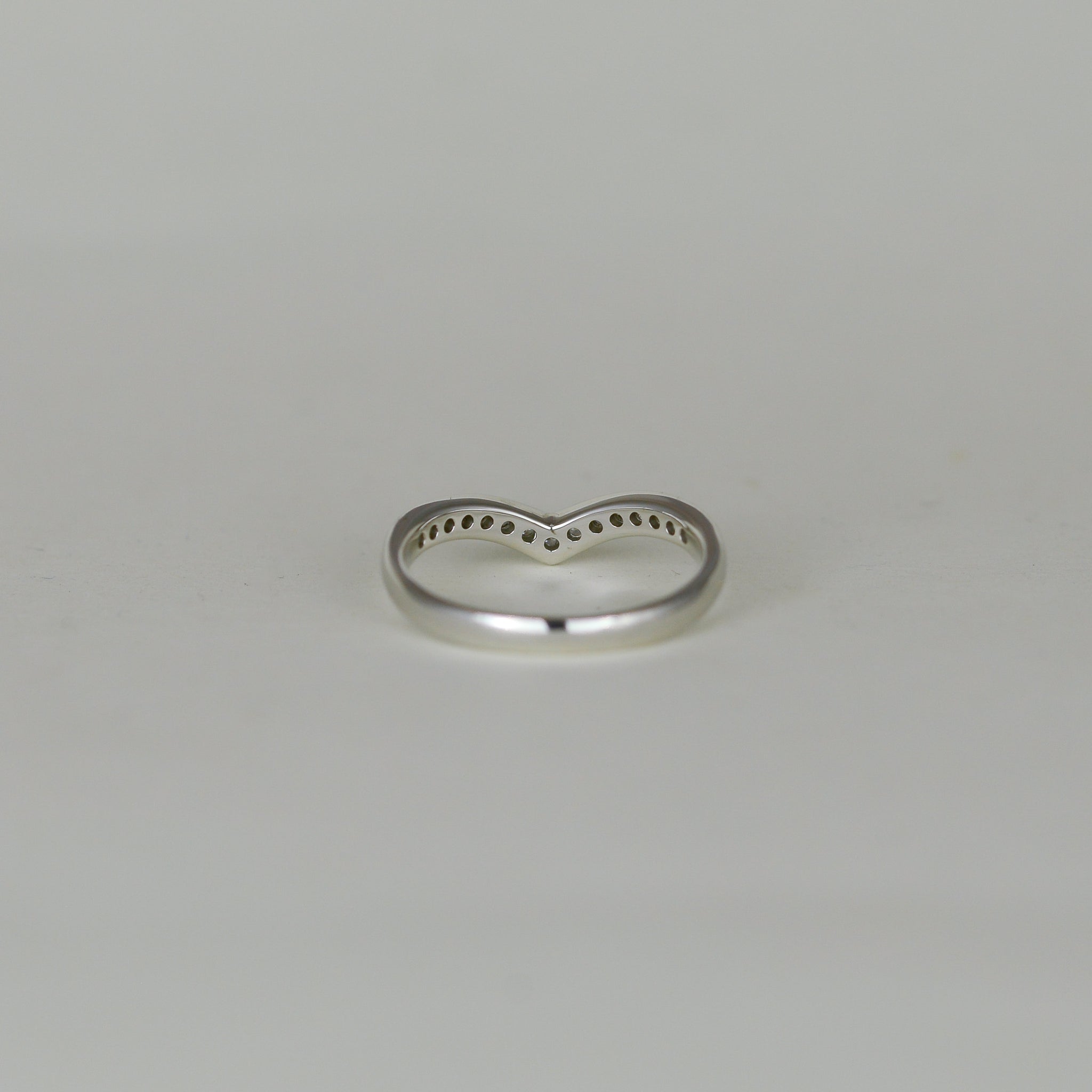 Platinum 0.26ct Wishbone Half Eternity Ring