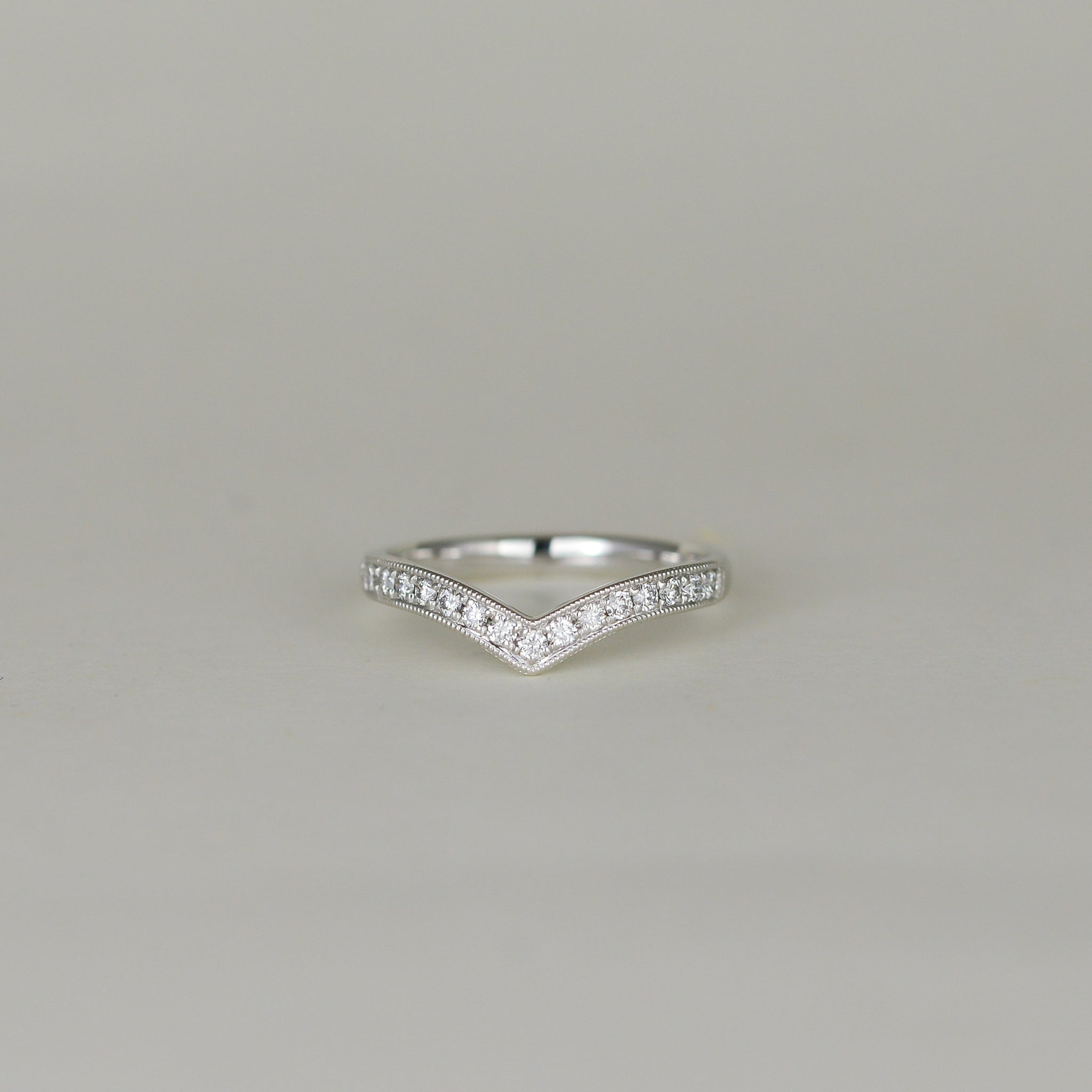 Platinum 0.26ct Wishbone Half Eternity Ring