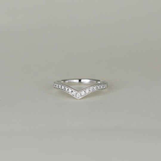 Platinum 0.20ct Wishbone Half Eternity Ring