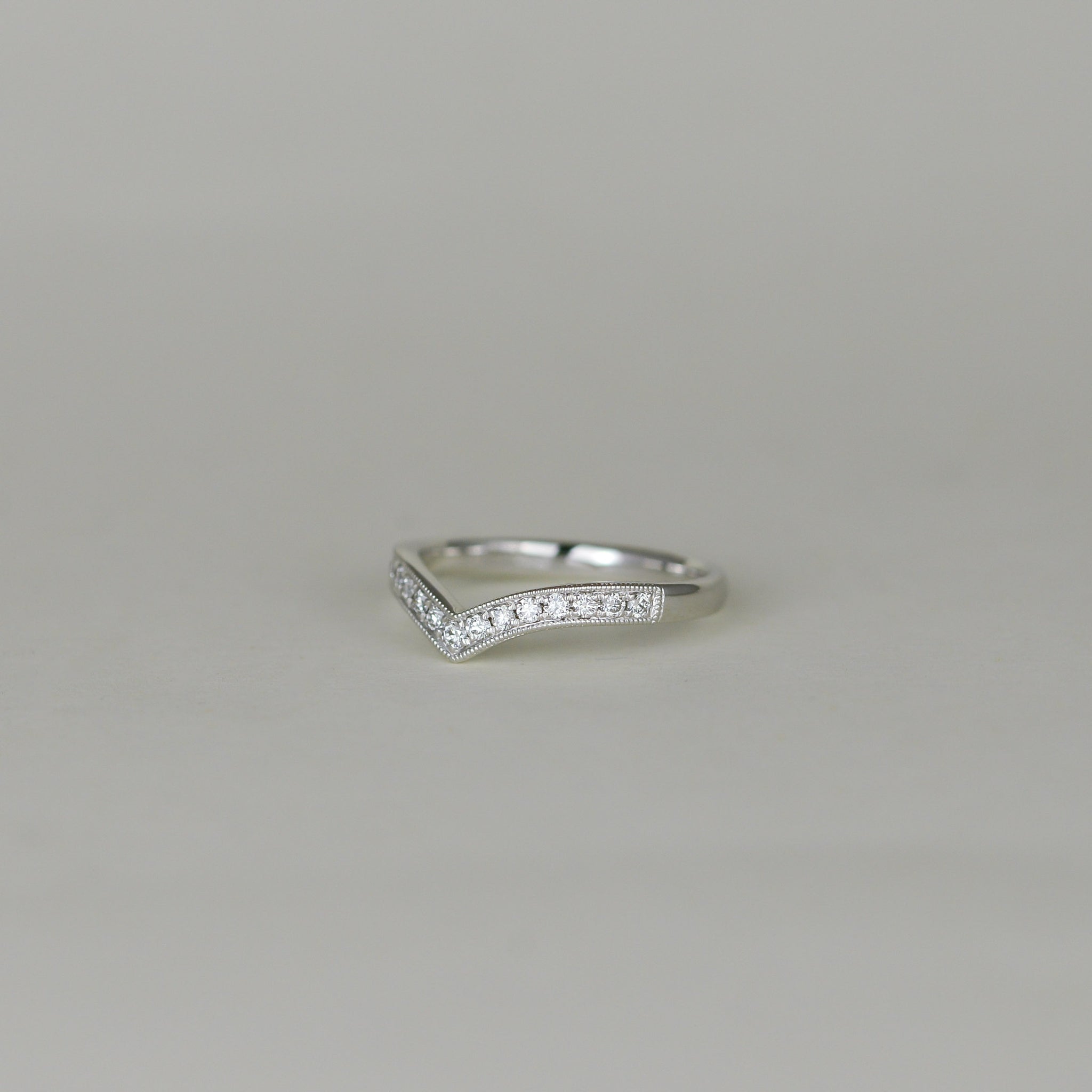 Platinum 0.26ct Wishbone Half Eternity Ring