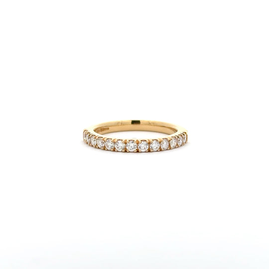 18ct Yellow Gold 0.59ct Round Brilliant Diamond Half Eternity Ring
