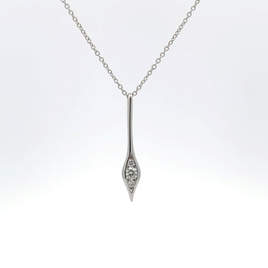 18ct White Gold 0.24ct Diamond Drop Pendant