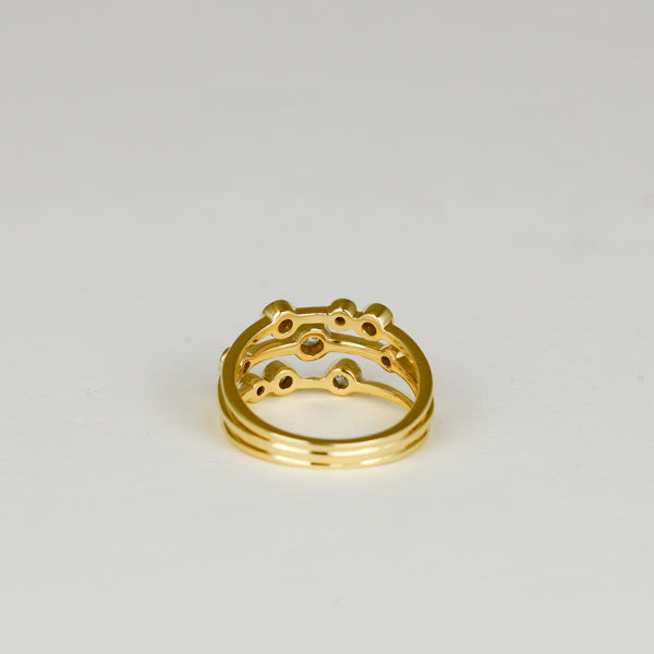 Yellow Gold 18ct, 0.33ct Round Scattered Diamond Dress Ring