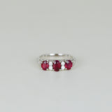 Platinum 1.50ct Oval Ruby and Diamond Dress Ring