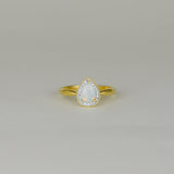 18ct Yellow Gold 0.34ct Pear Opal and Diamond Dress Ring