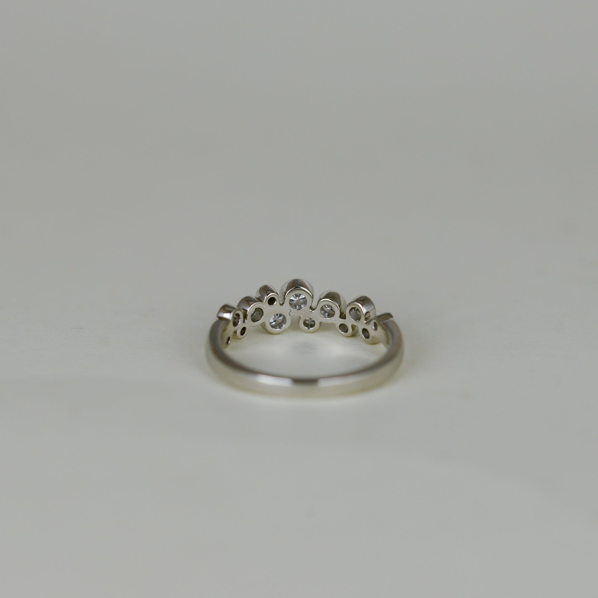 Platinum 0.33ct Diamond Bubble Half-Eternity Ring