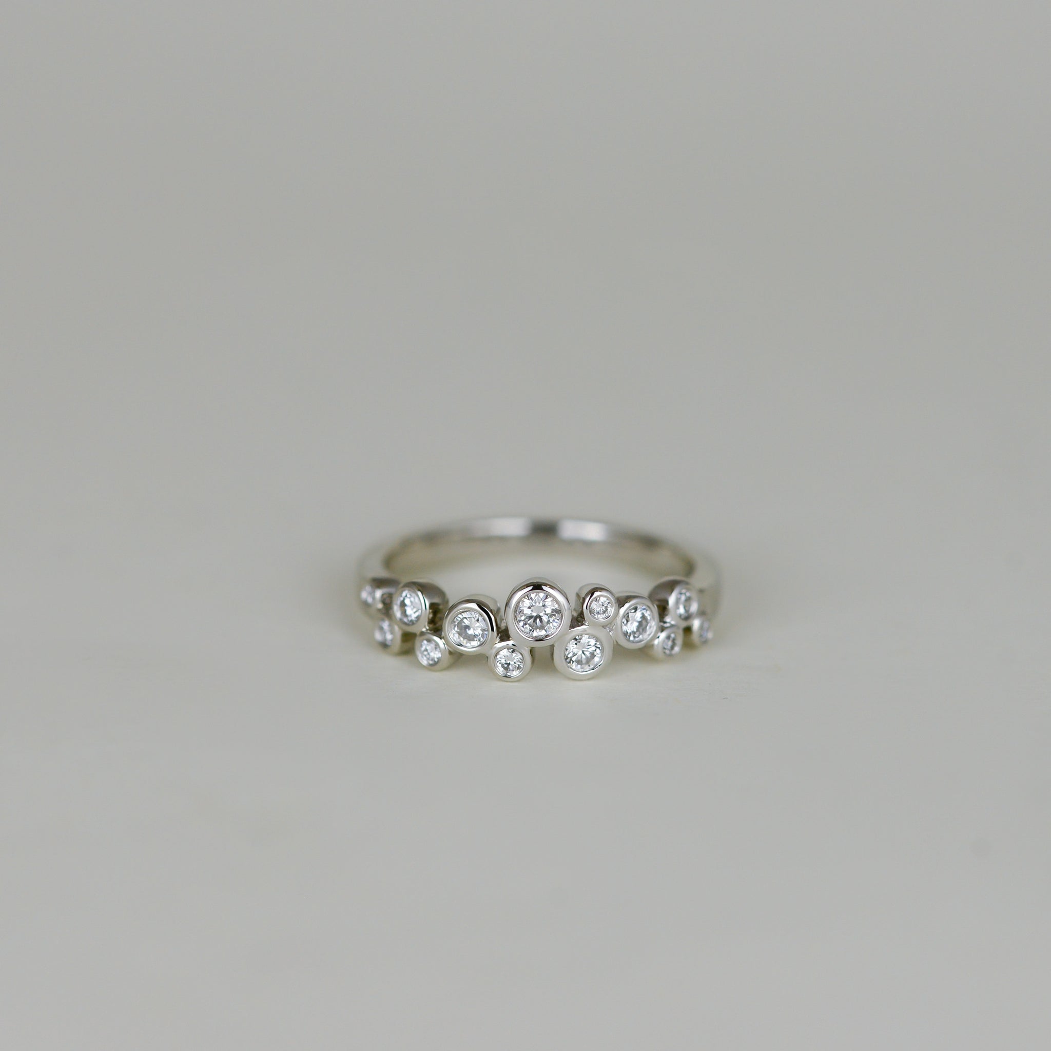 Platinum 0.33ct Diamond Bubble Half-Eternity Ring