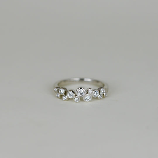 Platinum 0.33ct Diamond Bubble Half-Eternity Ring
