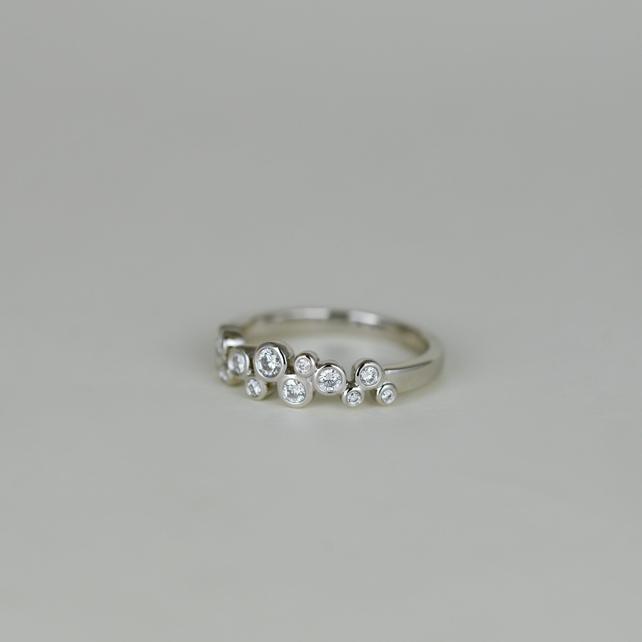 Platinum 0.33ct Diamond Bubble Half-Eternity Ring