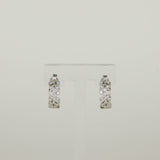 18ct White Gold 0.22ct Round Brilliant Diamond Leaf Hoop Earrings