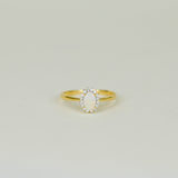 18ct Yellow Gold 0.31ct Oval Opal and Diamond Cluster Ring