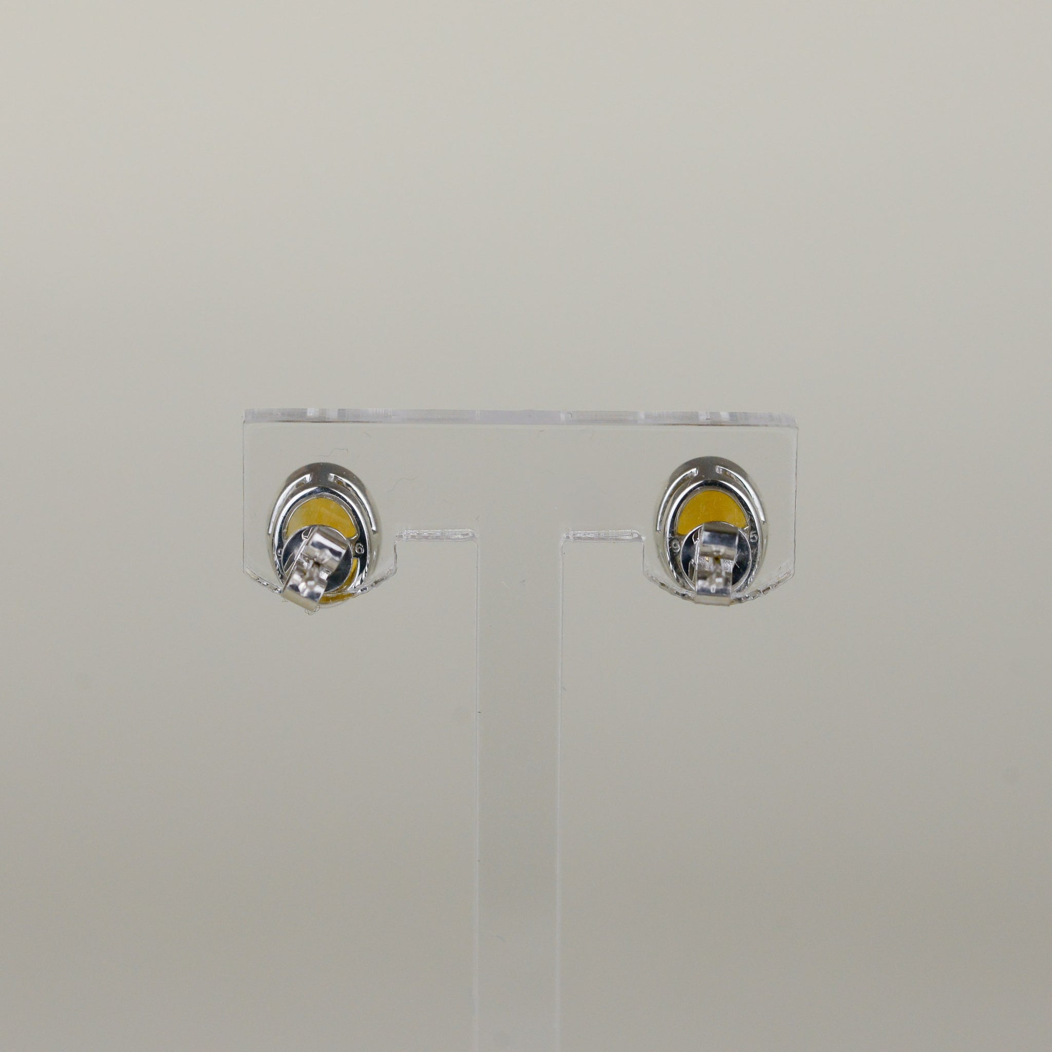9ct White Gold 2.35ct Oval Citrine Earrings