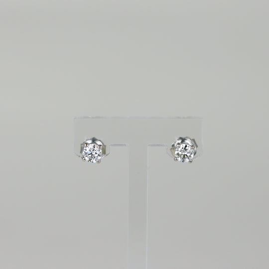Platinum 1.00ct Classic Round Brilliant Cut Diamond Classic Stud Earrings