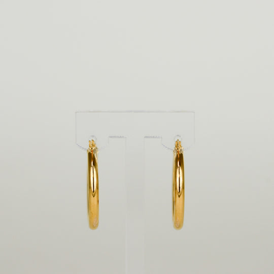 9ct Yellow Gold Chunky Large 25mm Hoop Earrings