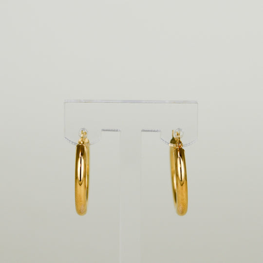 9ct Yellow Gold Chunky Medium 20mm Hoop Earrings