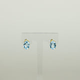 9ct Yellow Gold 2.58ct Oval Blue Topaz Stud Earrings