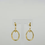 9ct Yellow Gold Double Hoop Drop Earrings