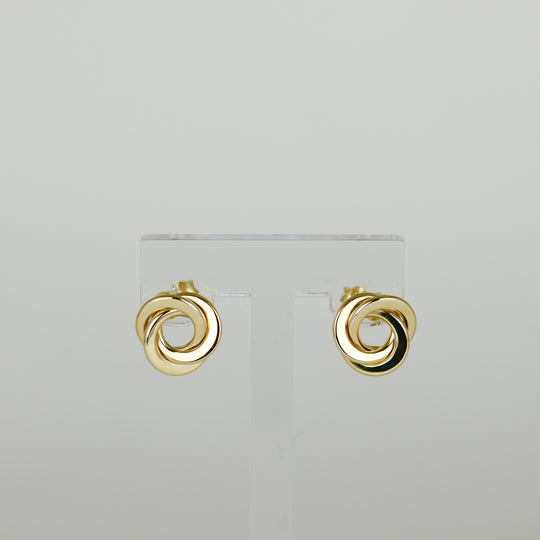 9ct Yellow Gold Flat Knot Stud Earrings