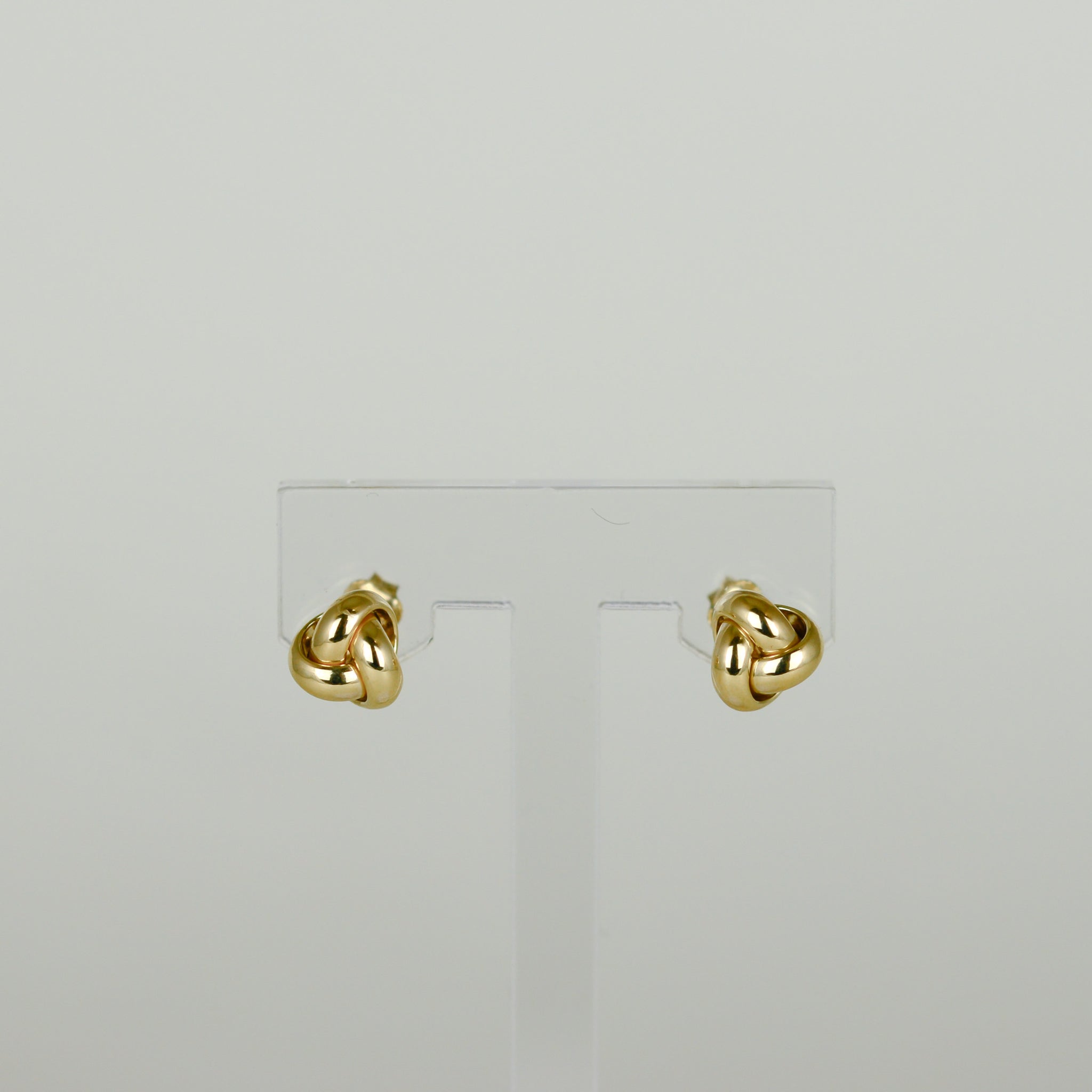 9ct Yellow Gold D-Section Knot Stud Earrings