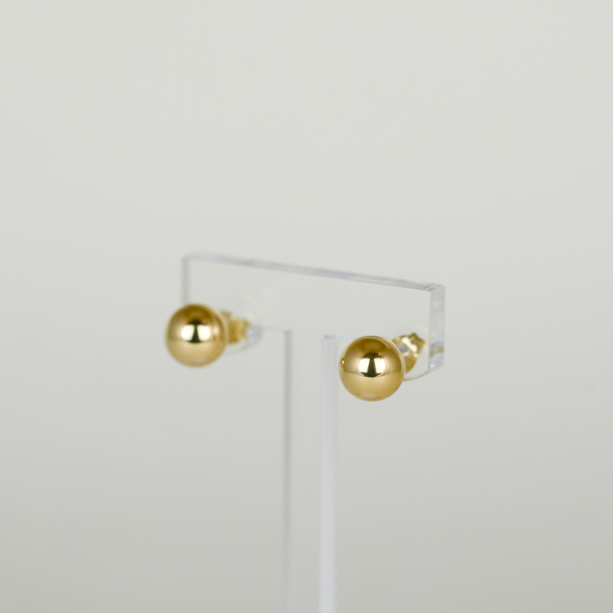 9ct Yellow Gold 8mm Hollow Ball Stud Earrings
