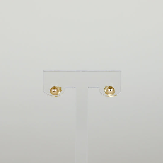 9ct Yellow Gold 4mm Hollow Ball Stud Earrings