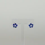 Platinum 0.81ct Round Sapphire and Diamond Stud Earrings