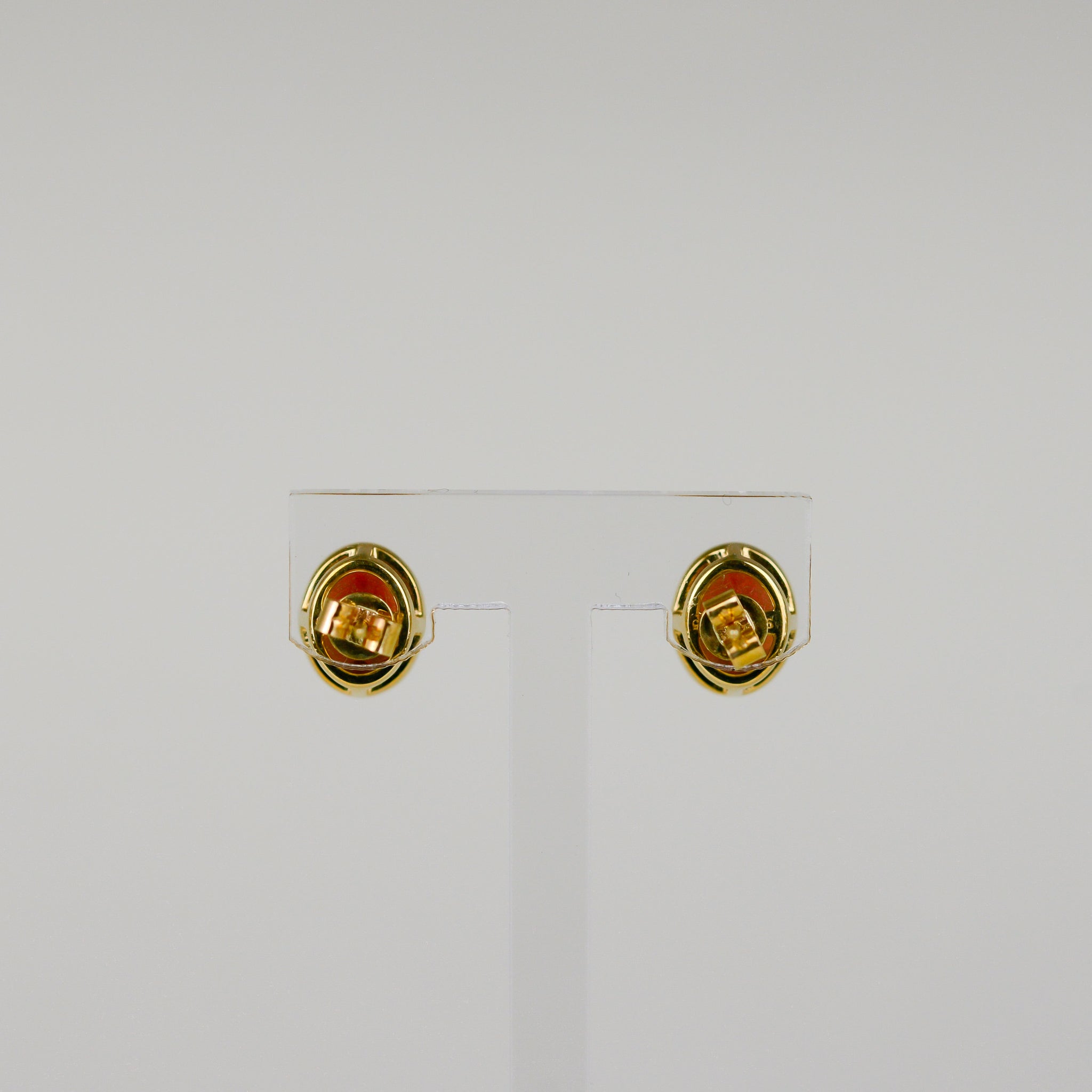 9ct Yellow Gold 4.09ct Oval Garnet Stud Earrings