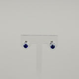 18ct White Gold 0.68ct Round Sapphire and Diamond Stud Earrings