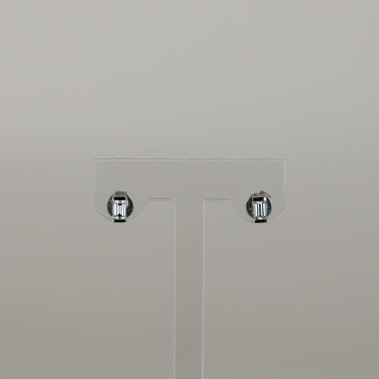 Platinum 0.26ct Baguette Diamond Stud Earrings