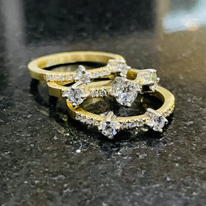 <br><h3>
 A trio of diamond stacking bands </h3><br>
Perfect for making a statement