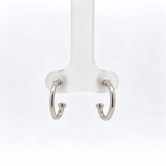 9ct White Gold 3/4 Hoop Earrings - Small