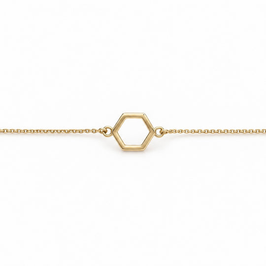 9ct Yellow Gold Hexagonal Bracelet