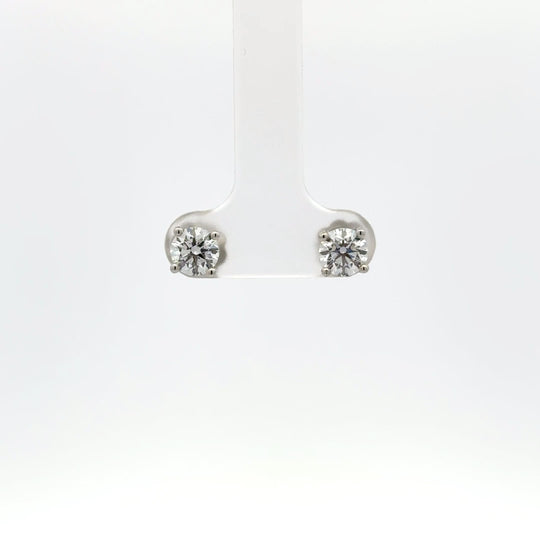 Platinum 1.40ct Classic Round Brilliant Cut Diamond Stud Earrings