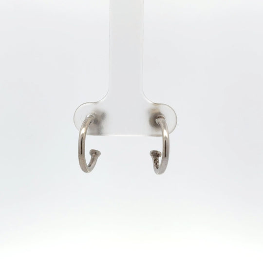 9ct White Gold 3/4 Hoop Earrings - Small