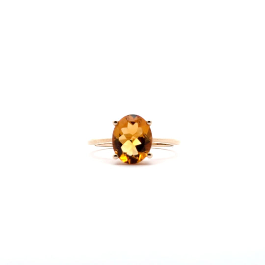 9ct Yellow Gold 2.14ct Oval Citrine Ring
