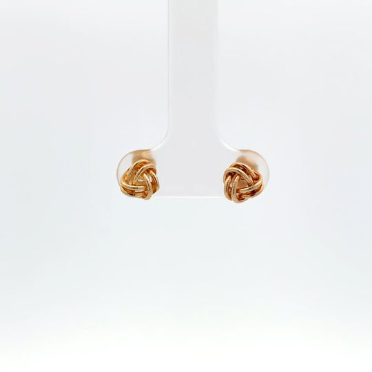 9ct Yellow Gold Double Knot Stud Earrings