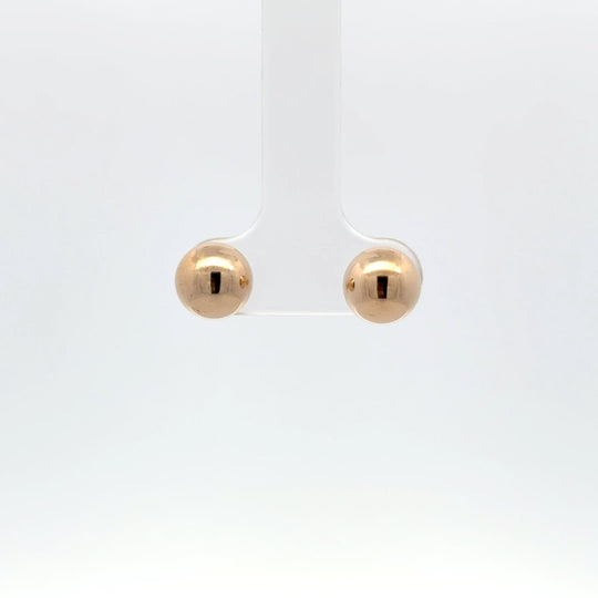 9ct Yellow Gold 8mm Hollow Ball Stud Earrings