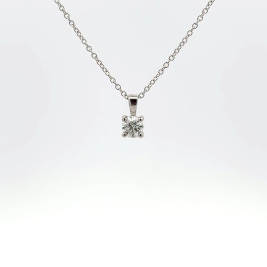 18ct White Gold 0.50ct Round Diamond Solitaire Pendant