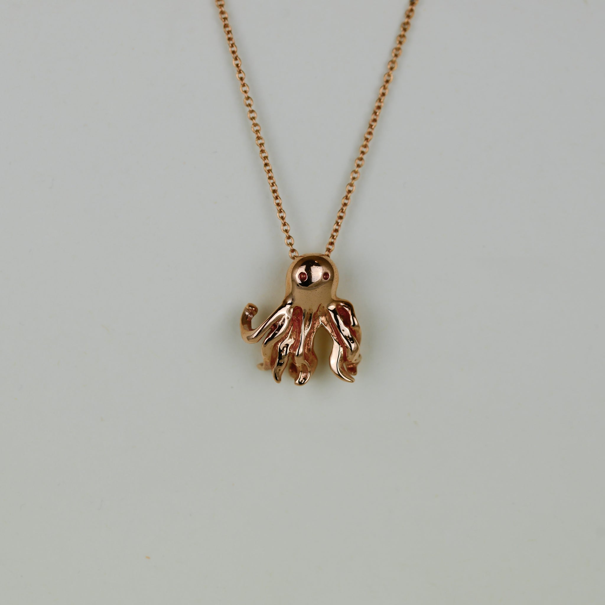 9ct Rose Gold Octopus Pendant