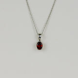 9ct White Gold 1.06ct Garnet Pendant