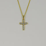 18ct Yellow Gold 0.50ct Round Brilliant Diamond Cross Pendant