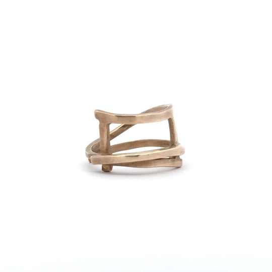 9ct Yellow Gold Open Bar Dress Ring