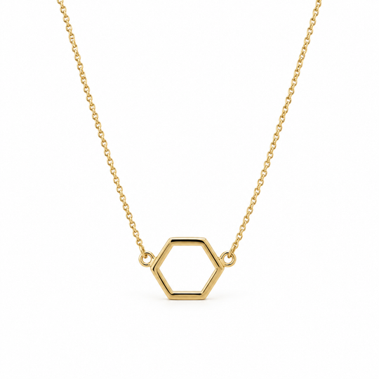 9ct Yellow Gold Hexagonal Necklace