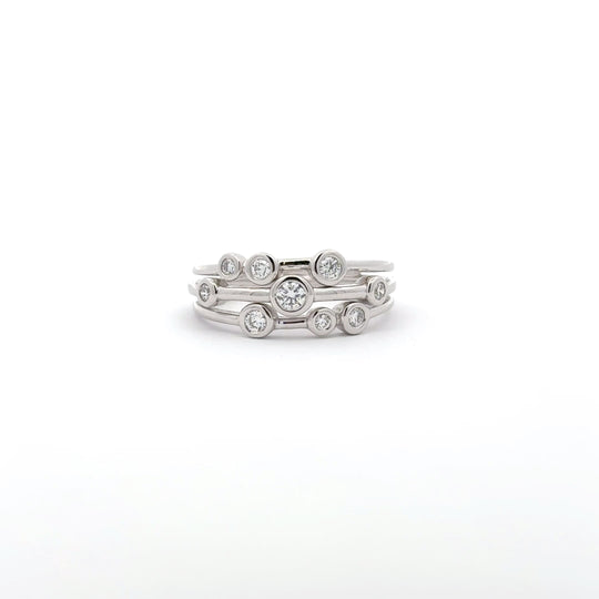 Platinum 0.33ct Brilliant Round Rub-Set Diamond Dress Ring