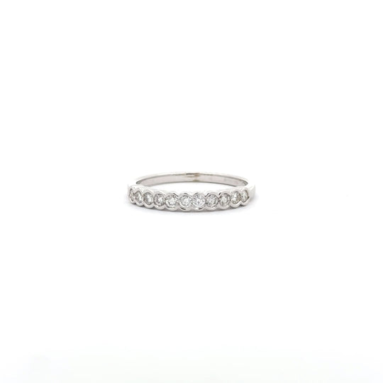 18ct White Gold 0.29ct Rub Set Diamond Half Eternity Ring
