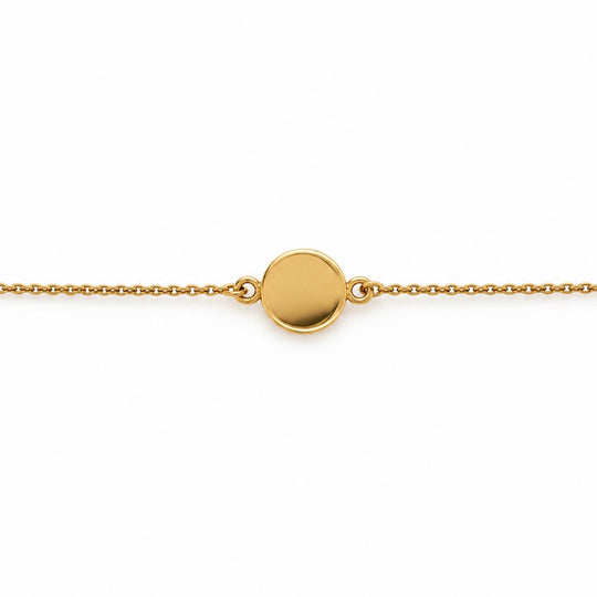 9ct Yellow Gold Solid Disk Bracelet