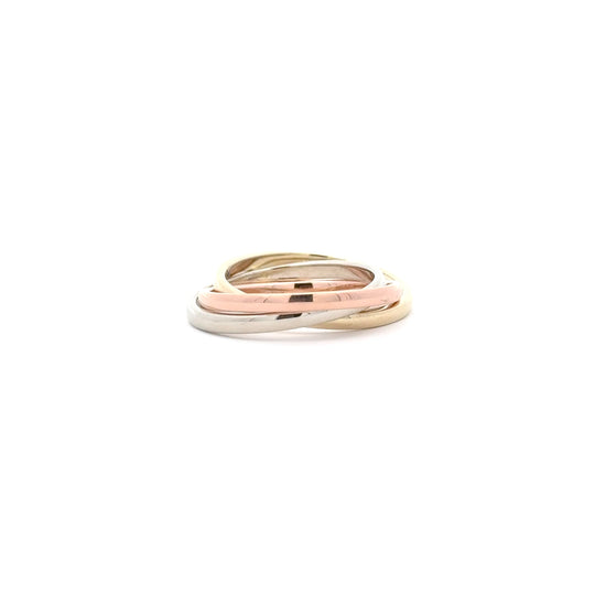 9ct Yellow, White and Rose Gold 2mm Trilogy Band