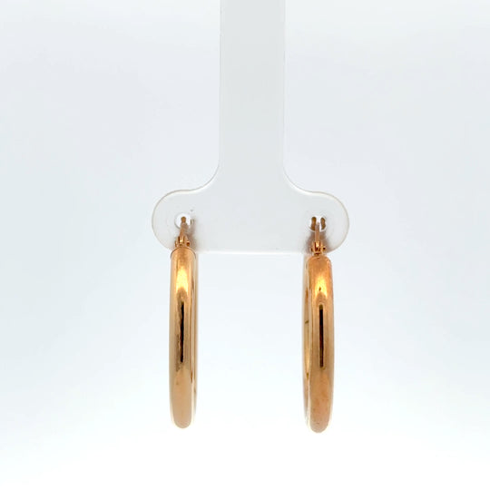 9ct Yellow Gold Chunky Large 25mm Hoop Earrings