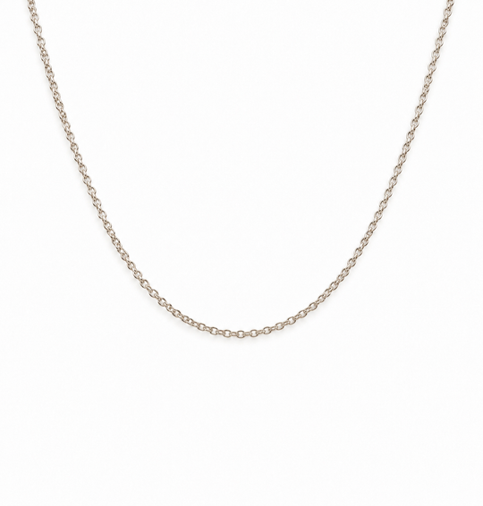 9ct White Gold Round Wire Trace Link Chain