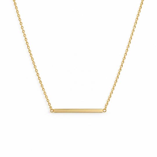 9ct Yellow Gold Square Bar Necklace